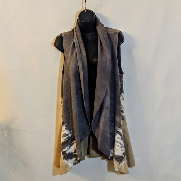 Jackets & Blazers - BoHo Tie Dye French Terry Wrap Pocketed Vest Jackets & Blazers - BoHo Tie Dye French Terry Wrap Pocketed Vest